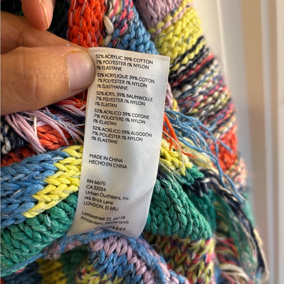 Anthropologie Pilcro Fringed Cropped Cardigan Sweater multicolor - Picture 11 of 15